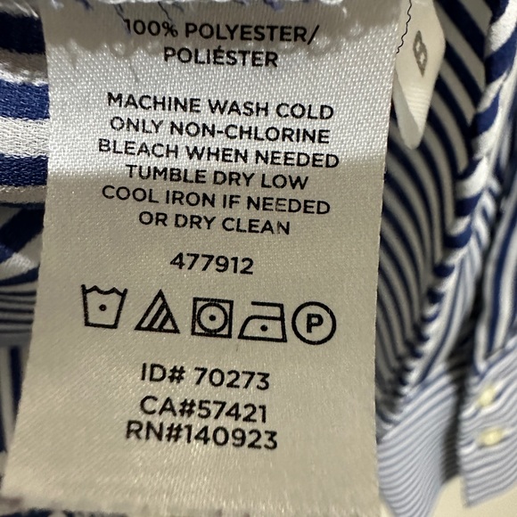 Ruffle Sleeve Blue & White Striped Top - Picture 4 of 4